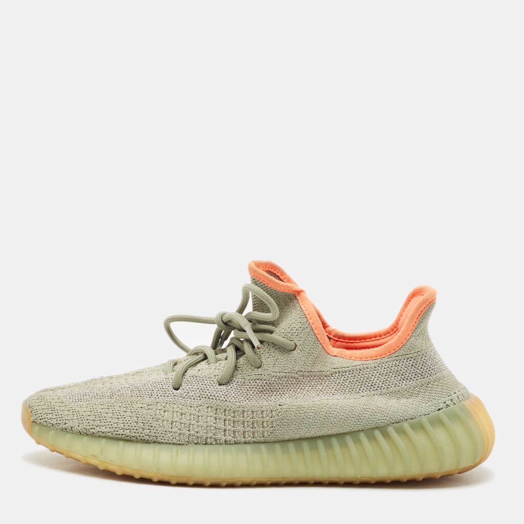 luxury-men-yeezy-x-adidas-used-shoes-p1158512-003 Yeezy x Adidas Green Knit Fabric Boost 350 V2 Desert Sage Sneakers Size 43 1/3