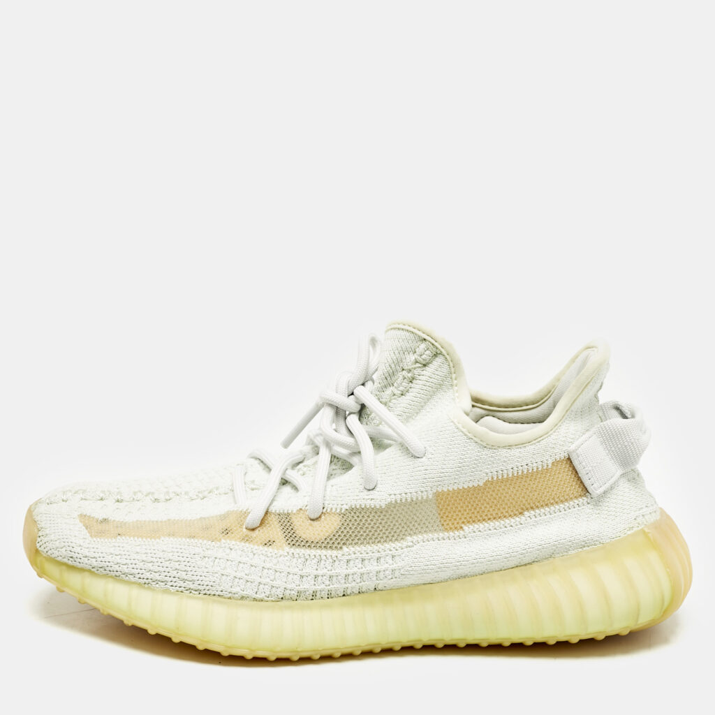 luxury-men-yeezy-x-adidas-used-shoes-p1163296-006 Yeezy x Adidas Light Green Knit Fabric Boost 350 V2 Hyperspace Sneakers Size 40 2/3