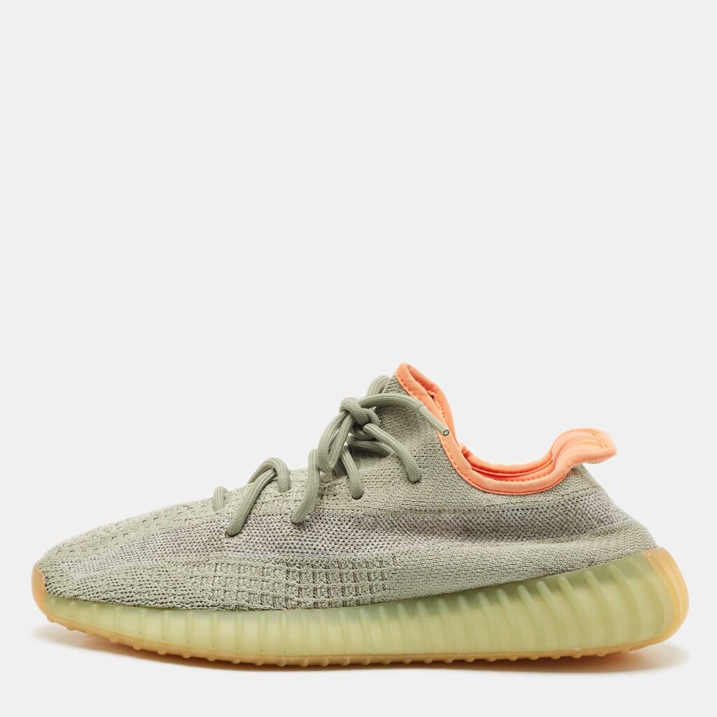 luxury-men-yeezy-x-adidas-used-shoes-p1166936-003 Yeezy x Adidas Green/Grey Knit Fabric Boost 350 V2 Desert Sage Sneakers Size 44 2/3