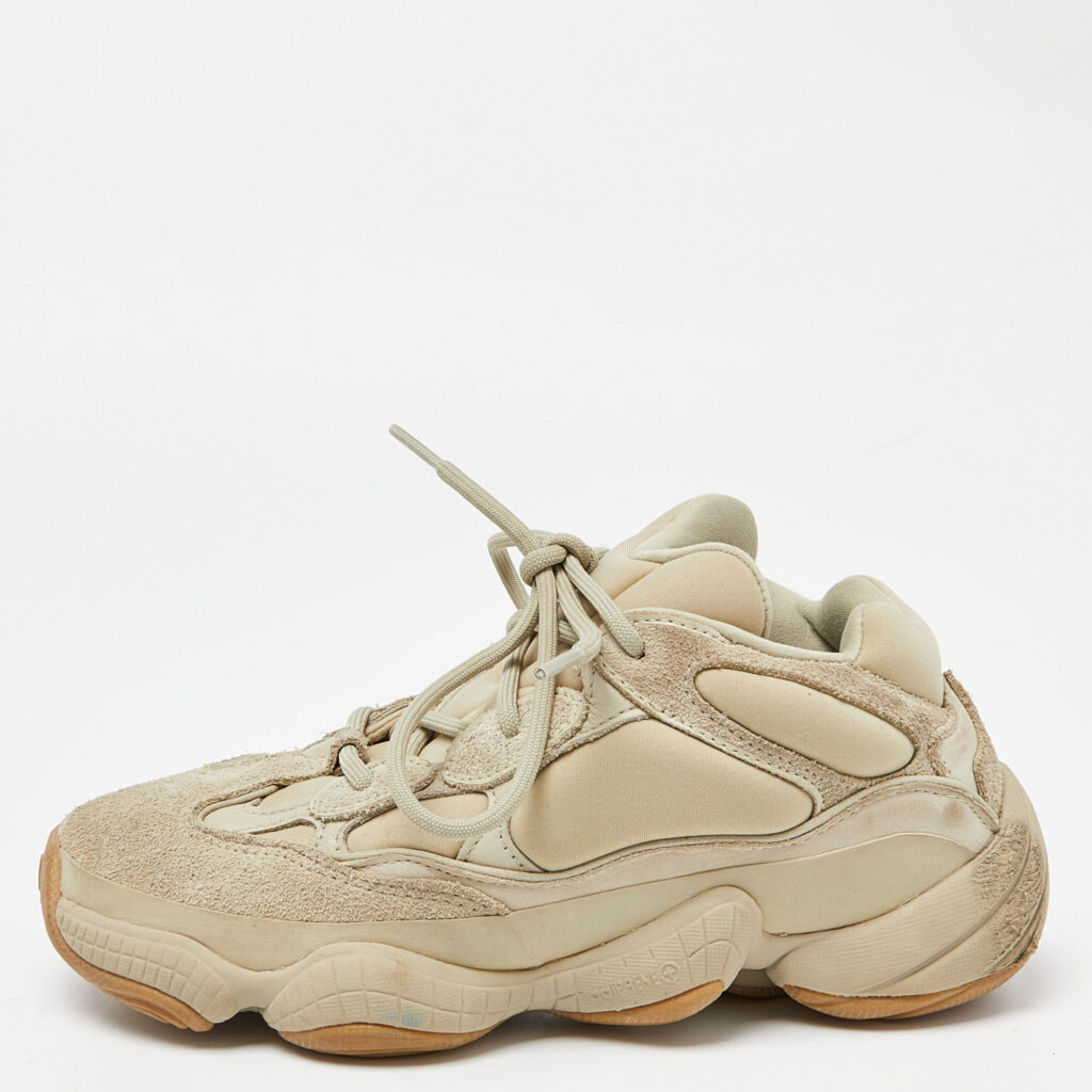 luxury-men-yeezy-x-adidas-used-shoes-p872297-002 Yeezy x Adidas Green Neoprene and Suede Yeezy 500 Stone Sneakers Size 38
