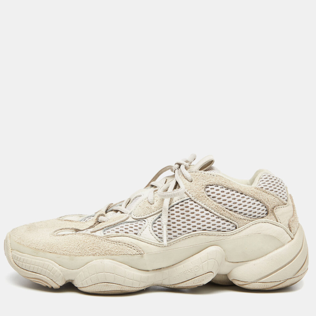 luxury-men-yeezy-x-adidas-used-shoes-p907505-001 Yeezy x Adidas Cream Suede and Mesh Yeezy 500 Blush Sneakers Size 42