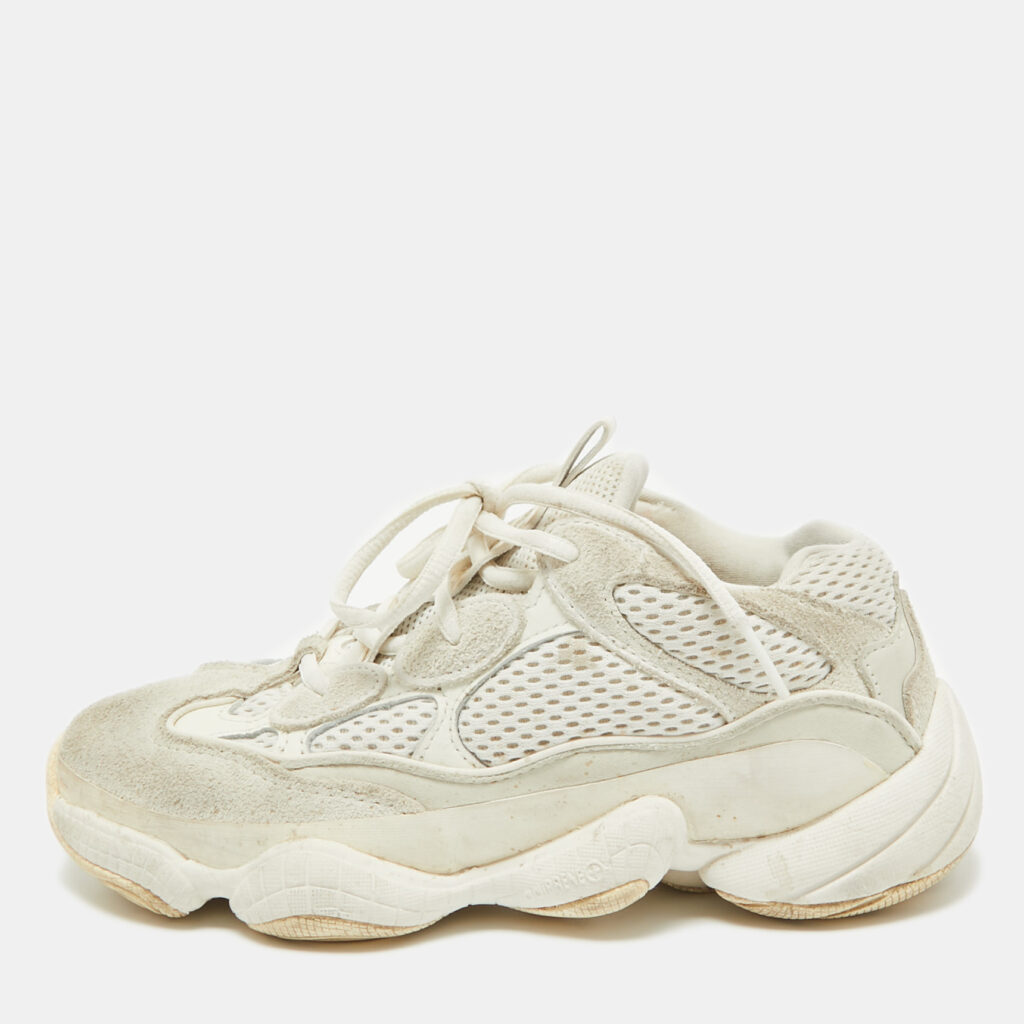 luxury-men-yeezy-x-adidas-used-shoes-p916721-001 Yeezy x Adidas White Suede and Mesh Boost 500 Bone White Sneakers Size 36 2/3