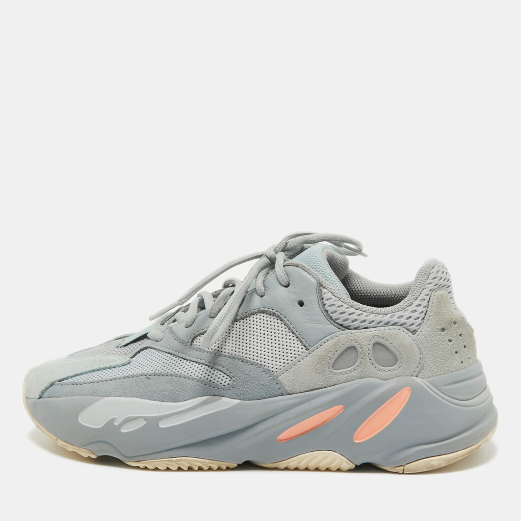 luxury-men-yeezy-x-adidas-used-shoes-p920355-001 Yeezy x Adidas Grey/Blue Suede and Mesh Boost 700 Inertia Sneakers Size 40 2/3