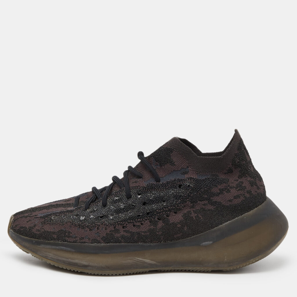luxury-men-yeezy-x-adidas-used-shoes-p991328-009 Yeezy x Adidas Black/Brown Knit Fabric Boost 380 Onyx RF Sneakers Size 44 2/3