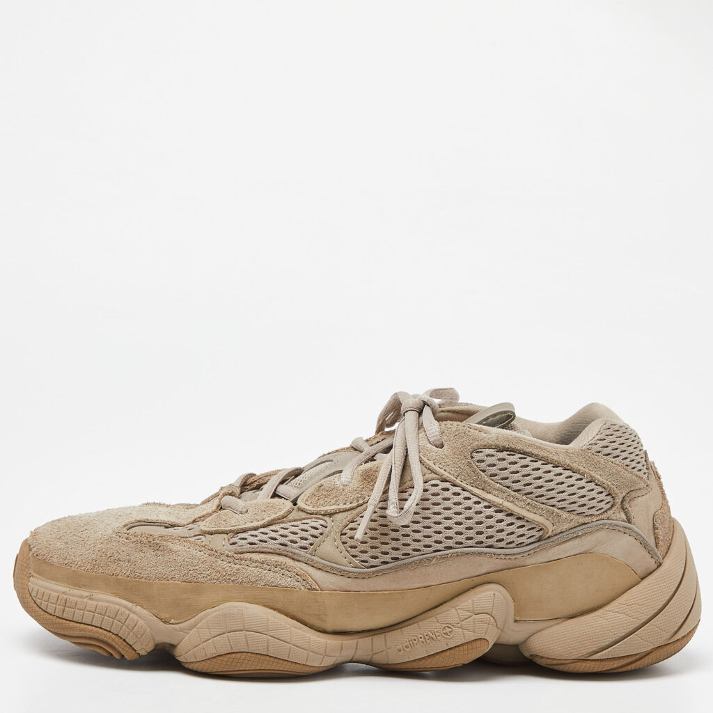 luxury-men-yeezy-x-adidas-used-shoes-p991717-009 Yeezy x Adidas Beige Mesh and Suede 500 Taupe Light Sneakers Size 43 1/3