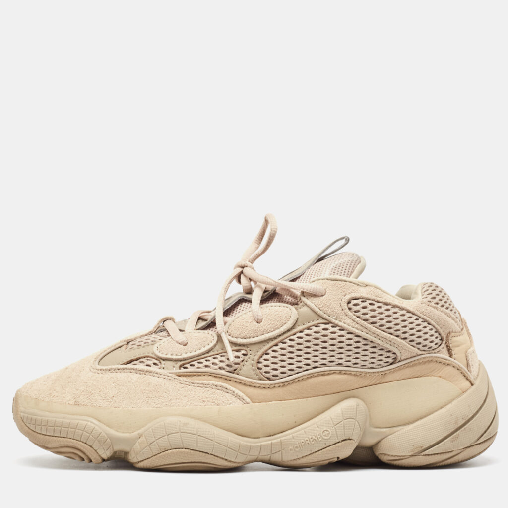 luxury-men-yeezy-x-adidas-used-shoes-p993133-004 Yeezy x Adidas Light Brown Suede and Mesh Yeezy 500 Taupe Light Sneakers Size 43 1/3