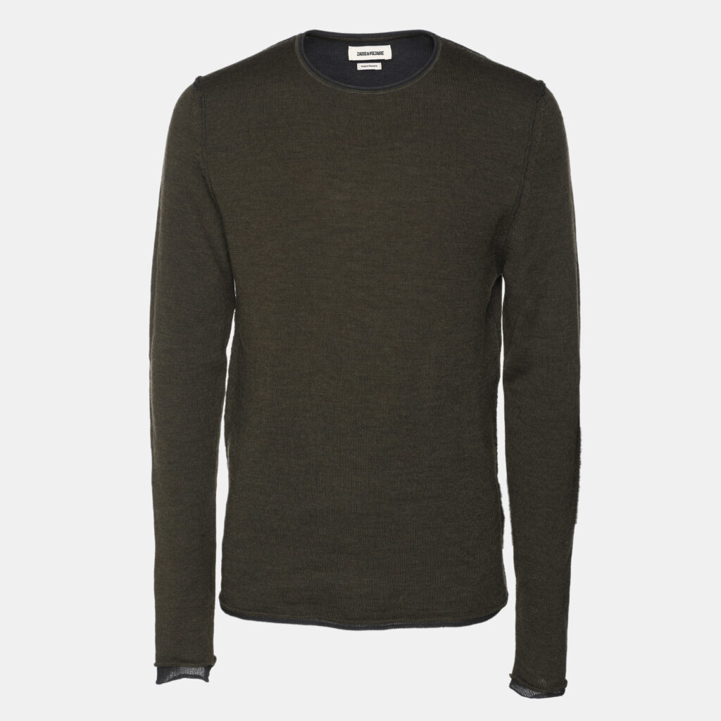luxury-men-zadig-and-voltaire-used-clothes-p1120556-001 Zadig & Voltaire Olive Green Wool Knit Sweaters M