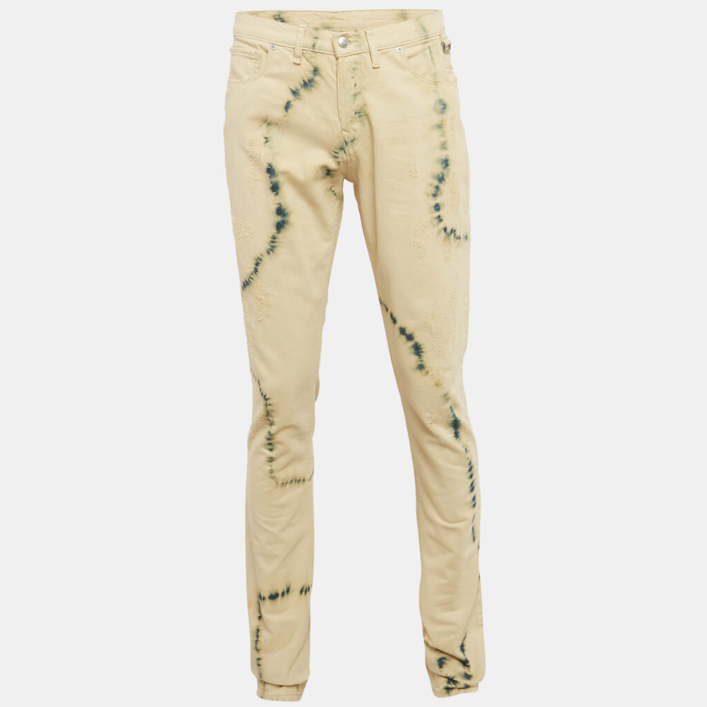 luxury-men-zadig-and-voltaire-used-clothes-p1129251-003 Zadig & Voltaire Cream Tie Dye Denim David Jeans M Waist 32"