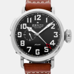 Zenith Pilot Type 20 GMT 03.2430.693/21.C723 Automatic Stainless Steel Black Dial Men's Wristwatch 48mm