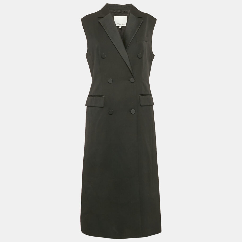 luxury-women-3-1-phillip-lim-used-clothes-p1109698-003 3.1 Phillip Lim Black Wool Sleeveless Double Breasted Coat S