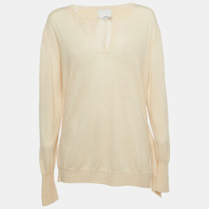 3.1 Phillip Lim Beige Wool Blend V-neck Sweater M