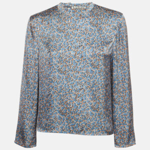 Acne Studios Blue Printed Satin Blouse S