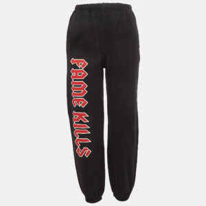 Adaptation Black Printed Cotton Knit Sweatpants M
