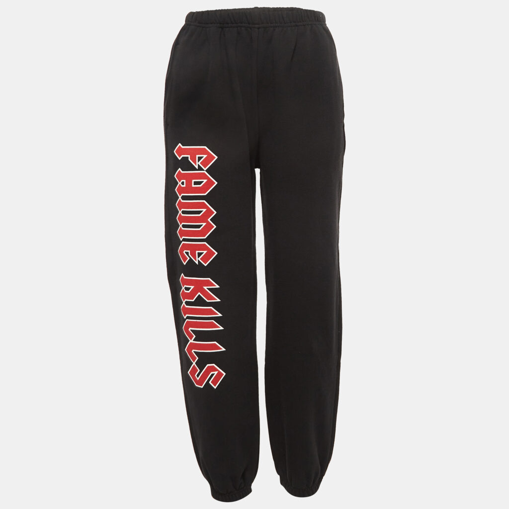 Adaptation Black Printed Cotton Knit Sweatpants M