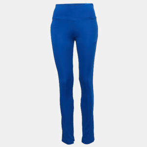 Adidas Blue Knit Tight Fit Mid Rise Trackpants S