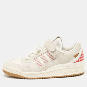 Adidas x Arwa Al Banawi Multicolor Canvas and Suede Forum 84 Low Sneakers Size 38 2/3