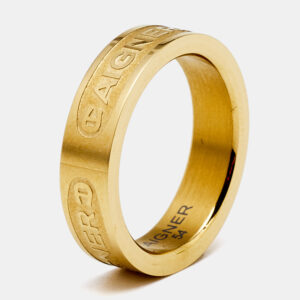Aigner Gold Tone Band Ring Size 54