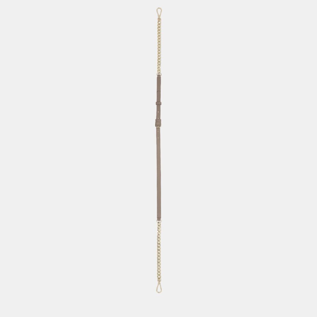 luxury-women-aigner-new-accessories-p887021-001 Aigner Taupe shiny light gold Metal Basics Taupe Strap OS
