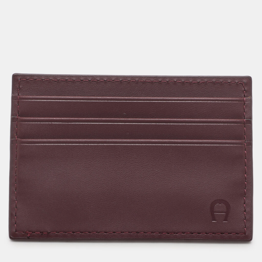 luxury-women-aigner-new-handbags-p1110211-001 Aigner Burgundy Leather Card Holder
