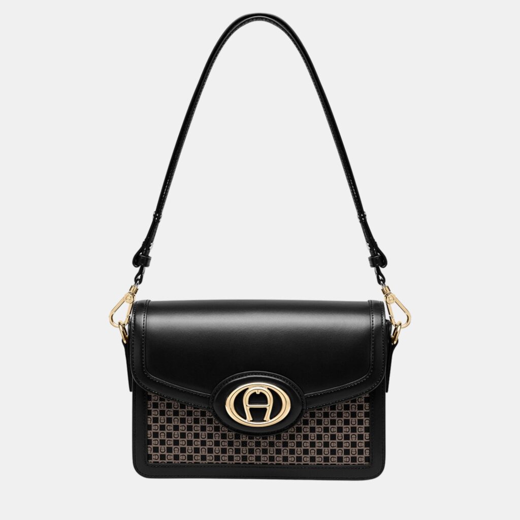 luxury-women-aigner-new-handbags-p886993-002 Aigner Dadino Brown shiny light gold Metal Luisa Crossbody bag Dadino Brown