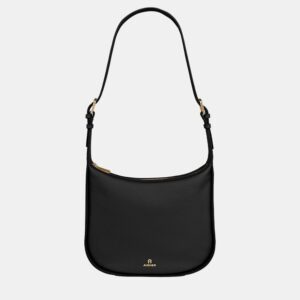 Aigner Black shiny light gold Metal Ivy Hobo Bag Black