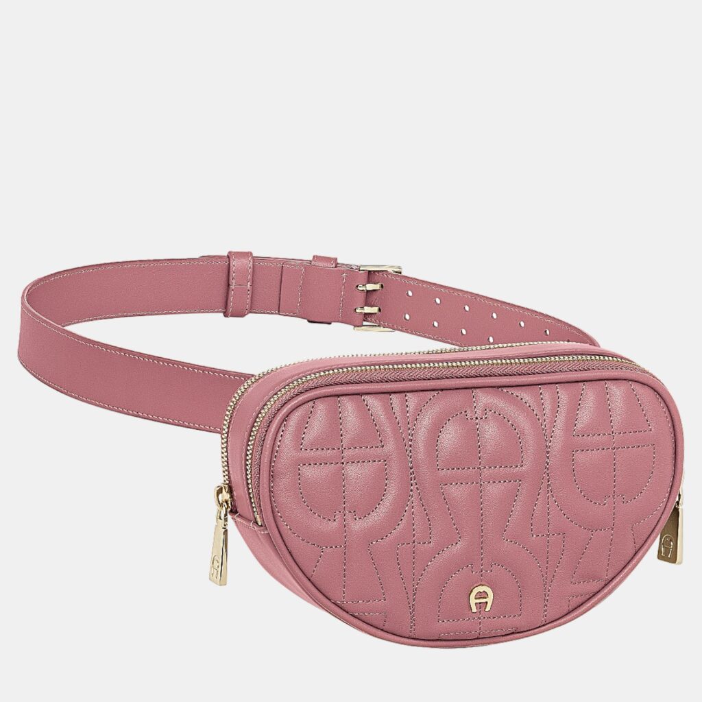 luxury-women-aigner-new-handbags-p887013-001 Aigner Dark Mauve shiny light gold Metal Diadora Dark Mauve Belt Bag S