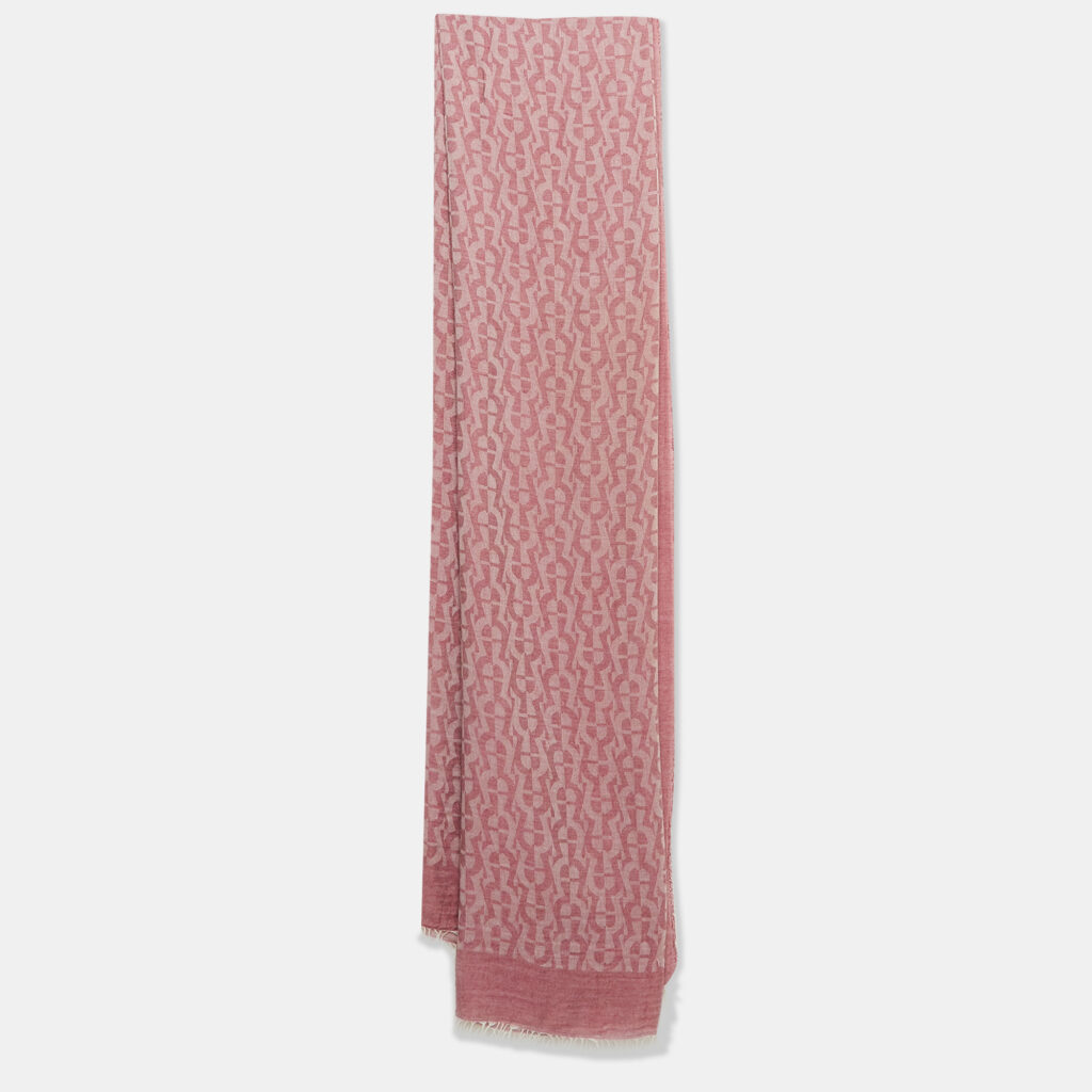 luxury-women-aigner-used-accessories-p1042049-005 Aigner Pink Monogram Cotton Blend Scarf