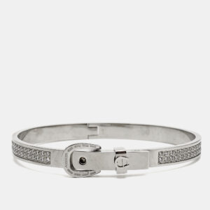 Aigner Logo Crystals Silver Tone Bracelet
