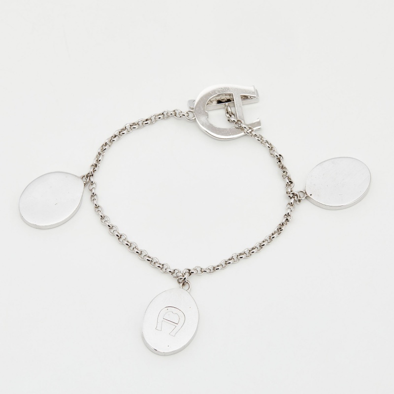 luxury-women-aigner-used-accessories-p644343-1653543533-007 Aigner Crystals Mother of Pearl Silver Tone Metal Bracelet