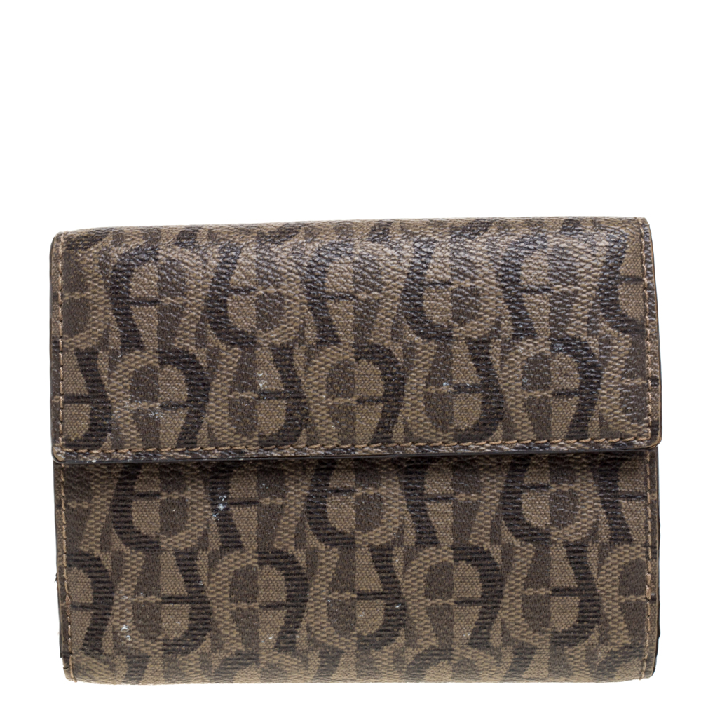 luxury-women-aigner-used-handbags-p355848-004 Aigner Brown Signature Coated Canvas French Wallet