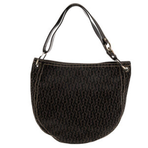 Aigner Brown Signature Nylon and Leather Small Hobo