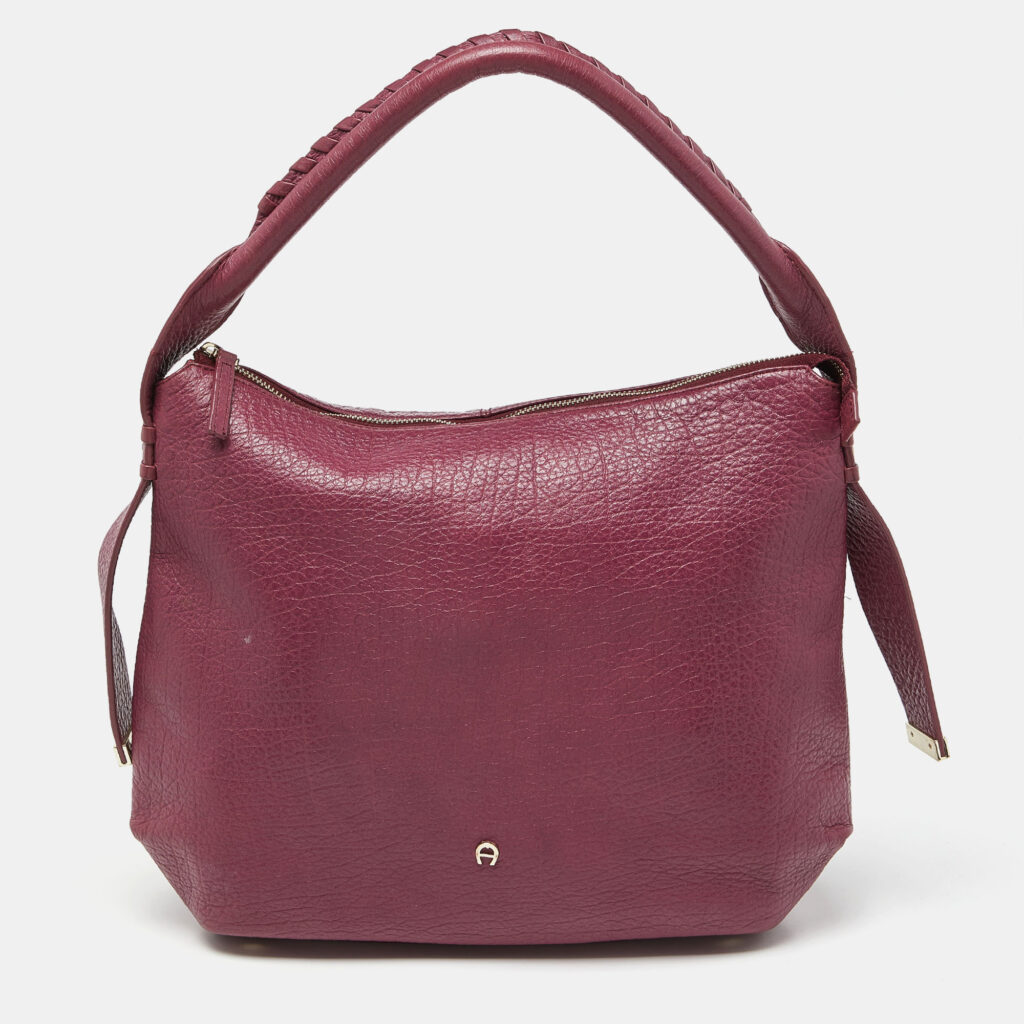 luxury-women-aigner-used-handbags-p940981-011 Aigner Pink Leather Zip Hobo
