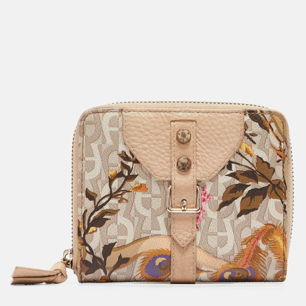 luxury-women-aigner-used-handbags-p969564-016 Aigner Multicolor Floral Print Coated Canvas and Leather Zip Compact Leather