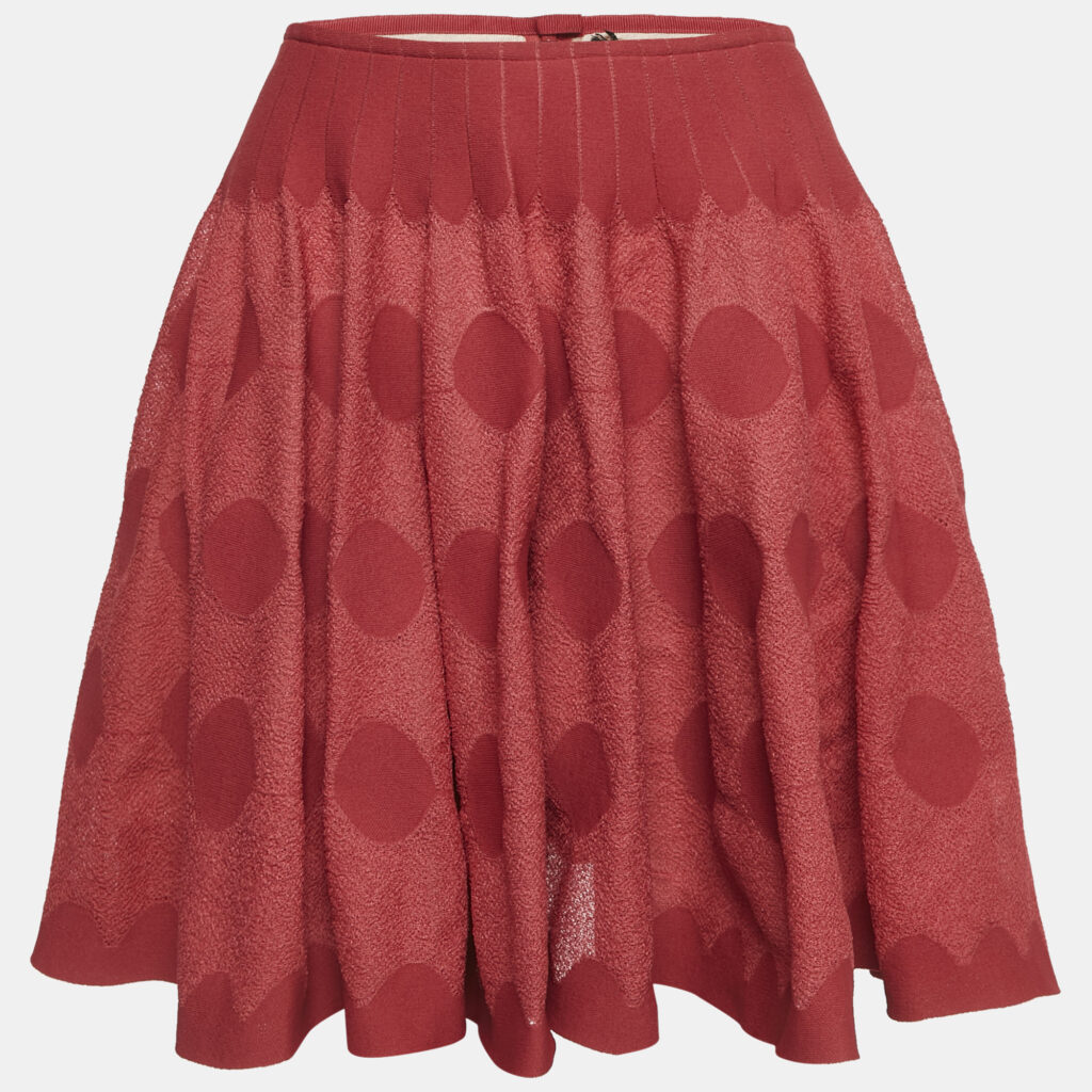 luxury-women-alaia-new-clothes-p1141643-004 Alaia Red Patterned Knit Mini Skirt M