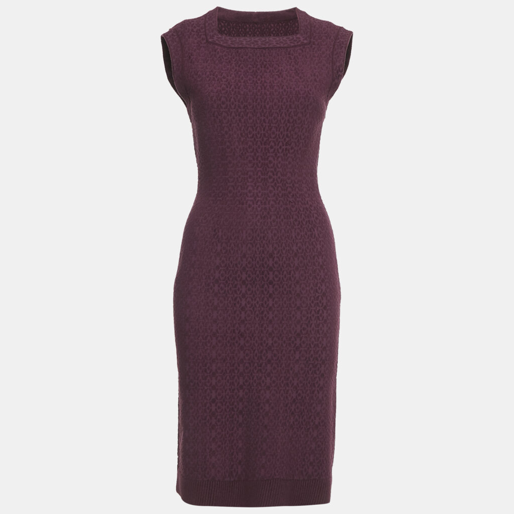 Alaia Burgundy Jacquard Knit Sleeveless L