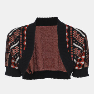 Alaia Multicolor Stretch Knit Cropped Shrug M