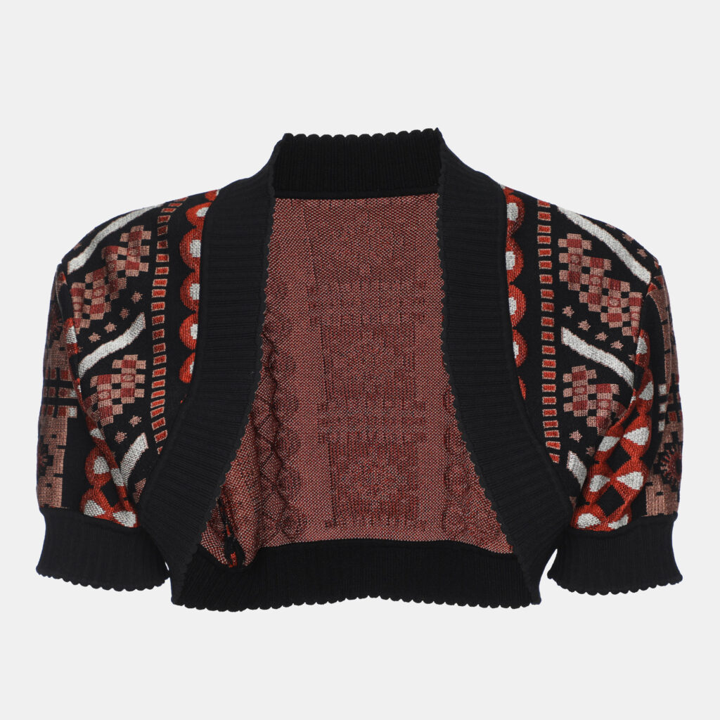 Alaia Multicolor Stretch Knit Cropped Shrug M