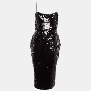 Alex Perry Black Sequin Sleeveless Dress M