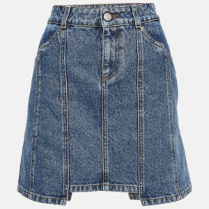 Alexander McQueen Blue Embroidered Denim Mini Skirt S
