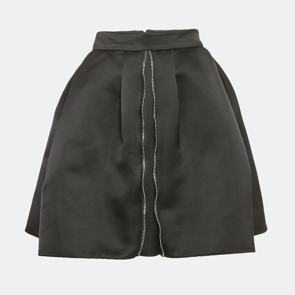 luxury-women-alexander-mcqueen-used-clothes-p1112732-001 Alexander McQueen Black Satin Pleated Mini Skirt S