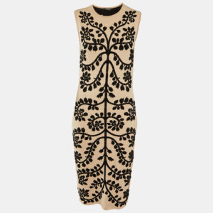 Alexander McQueen Light Pink Intarsia Knit Sleeveless Midi Dress L