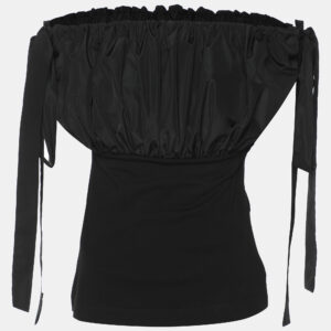 Alexander McQueen Black Polyester Off The Shoulder Top XS
