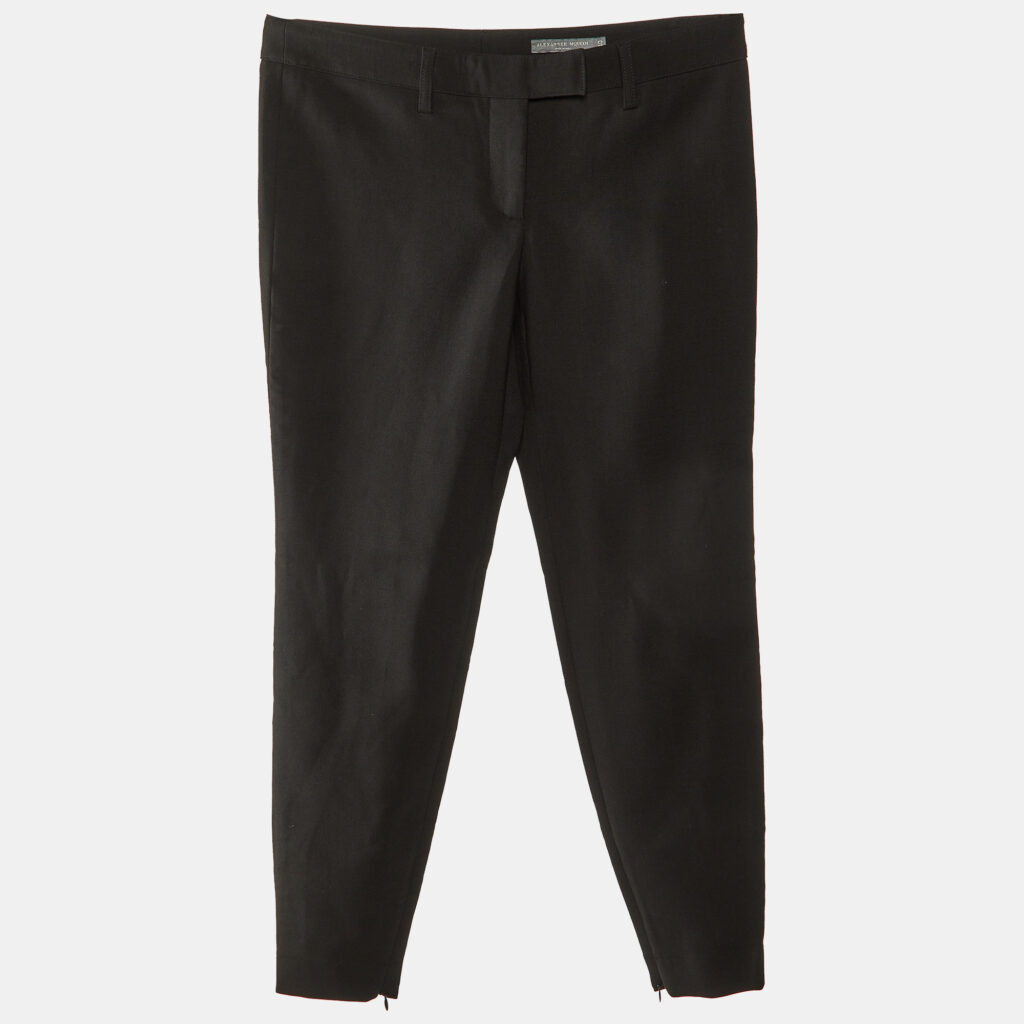 luxury-women-alexander-mcqueen-used-clothes-p1147160-001.jpg Alexander McQueen Black Wool Slim Fit Trousers S
