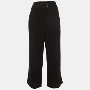 Alexander McQueen Black Fleece Wool Straight Fit Trousers L