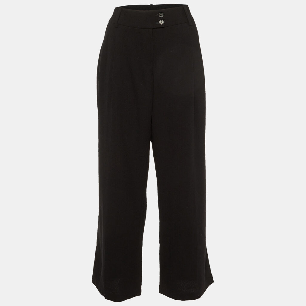 luxury-women-alexander-mcqueen-used-clothes-p1148072-001 Alexander McQueen Black Fleece Wool Straight Fit Trousers L