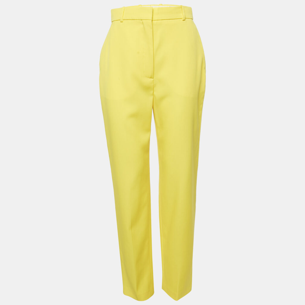 luxury-women-alexander-mcqueen-used-clothes-p1159429-006 Alexander McQueen Yellow Wool Tapered Leg Trousers M