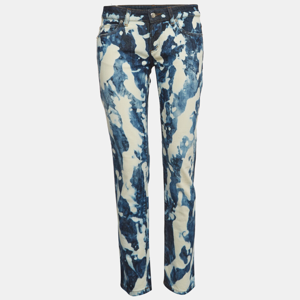 luxury-women-alexander-mcqueen-used-clothes-p997922-004 Alexander McQueen Blue Bleached Effect Denim Jeans S Waist 26"