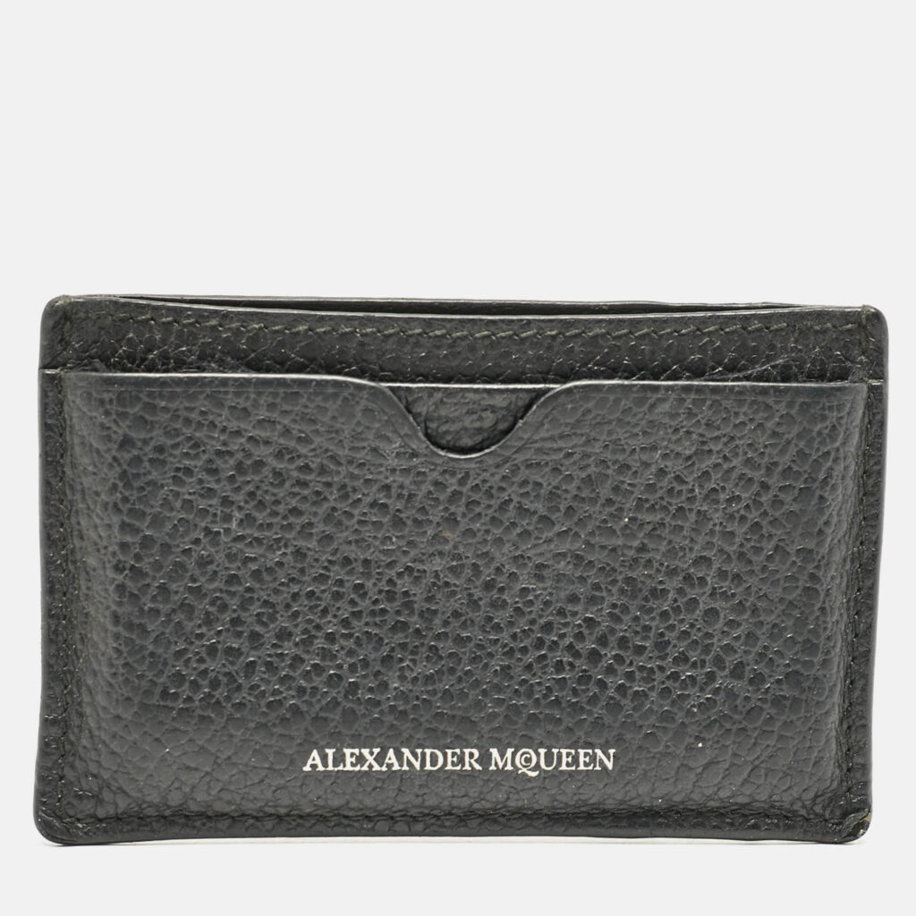 luxury-women-alexander-mcqueen-used-handbags-p1094900-011 Alexander McQueen Black Leather Card Holder