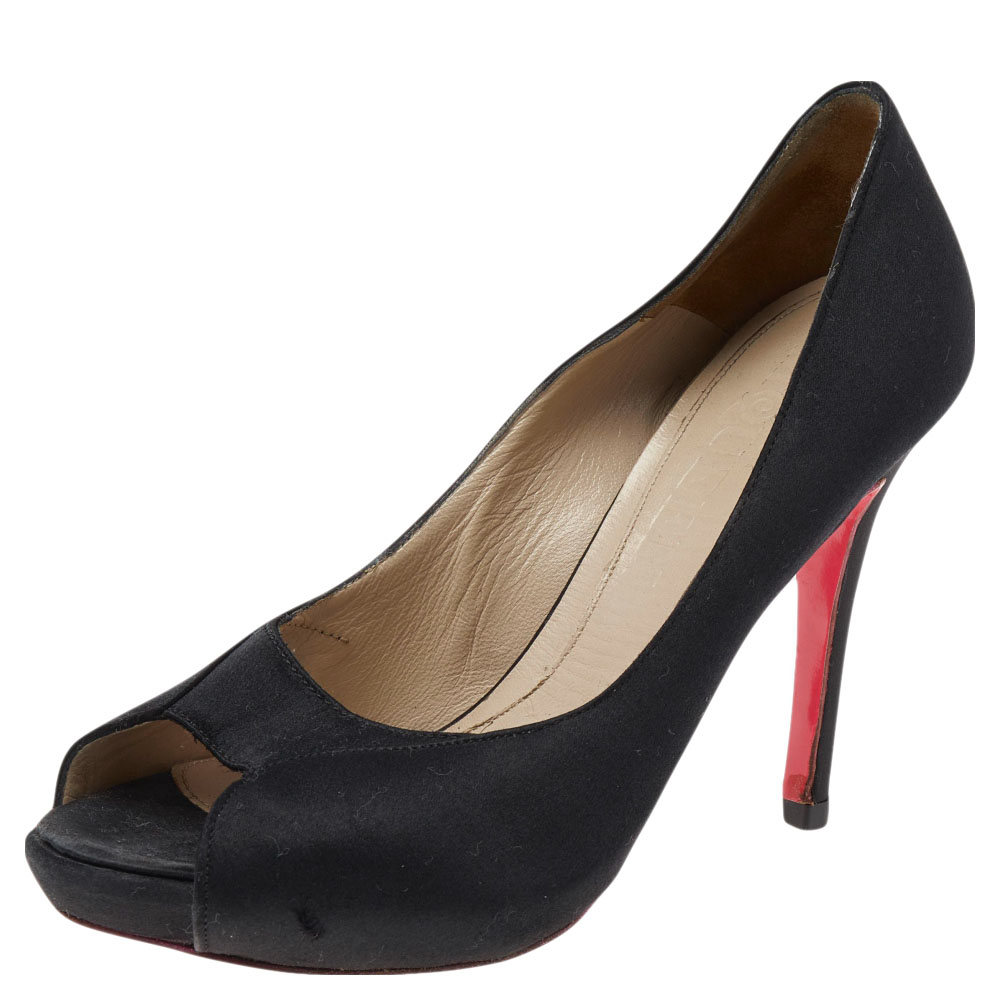 luxury-women-alexander-mcqueen-used-shoes-p495012-002 Alexander McQueen Black Satin Peep Toe Pumps Size 36