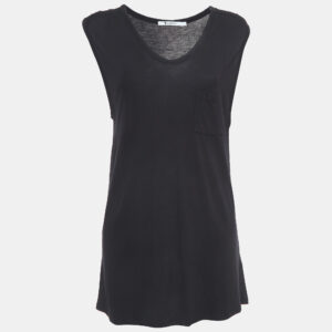 Alexander Wang Black Knit Pocket Detail Tank Top L